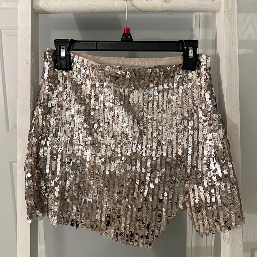Free People Seashell Sequin Mini Skirt